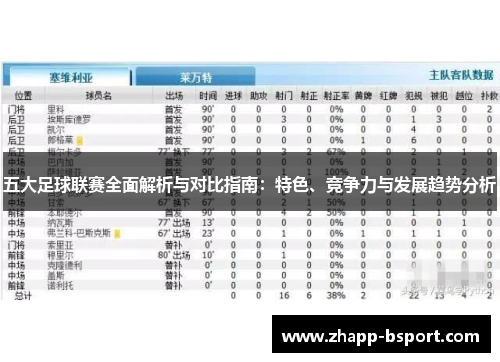 五大足球联赛全面解析与对比指南：特色、竞争力与发展趋势分析
